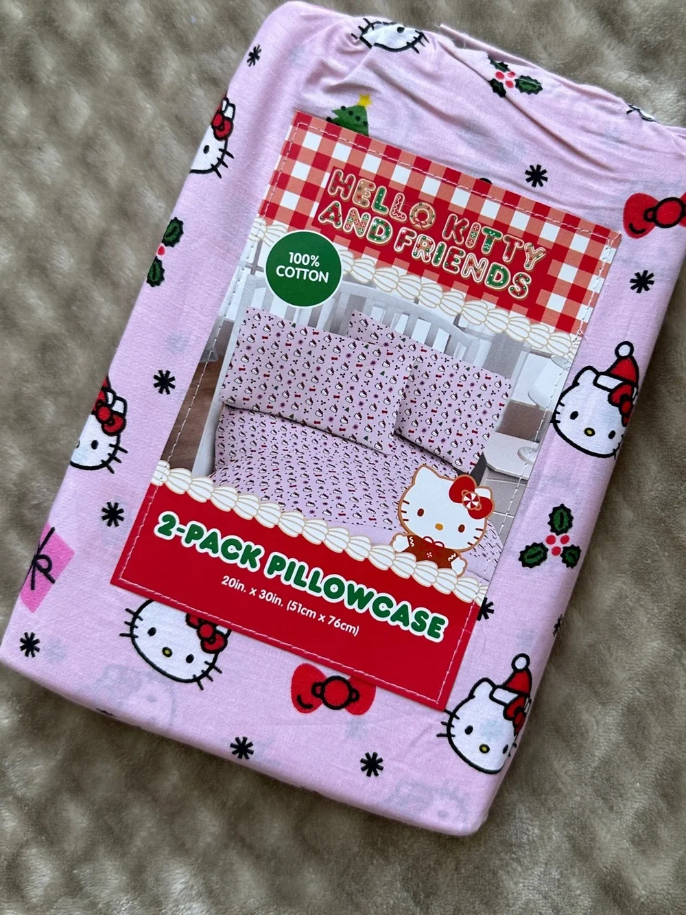 Hello Kitty Pink Holiday Pillowcases